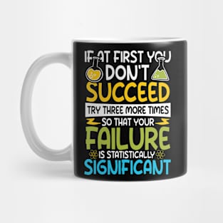 If At First You Don't Succeed Try Three More Times - Funny Science Mug